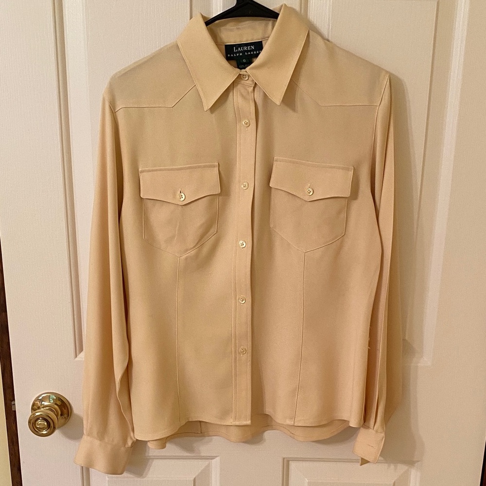 Lauren Ralph Lauren Cream Button-Up Blouse